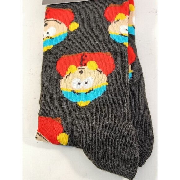 South Park Cartman Crew Socks Men's Size 6-12 Black Graphic 1 Pair - Picture 5 of 5